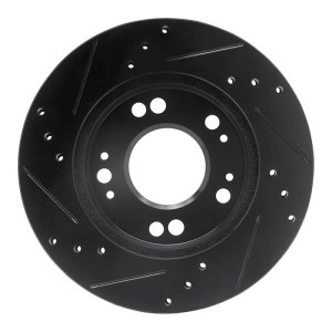 Chrysler SEBRING Brake Rotor (1) - Front Right - R1 Concepts - Drilled & Slotted - Black - `90-`05